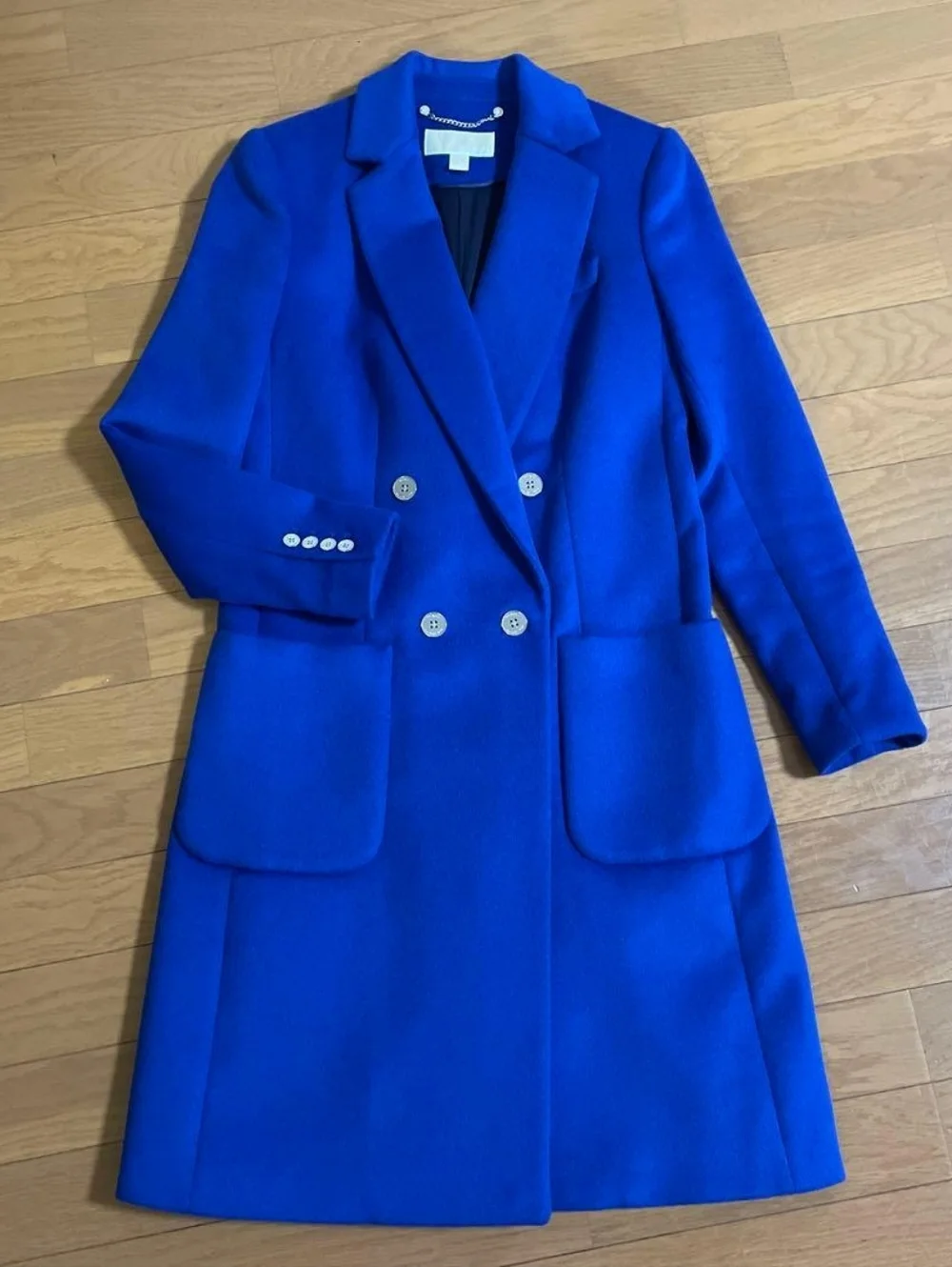 Michael Kors Wool Blend Royal Blue Officers Coat